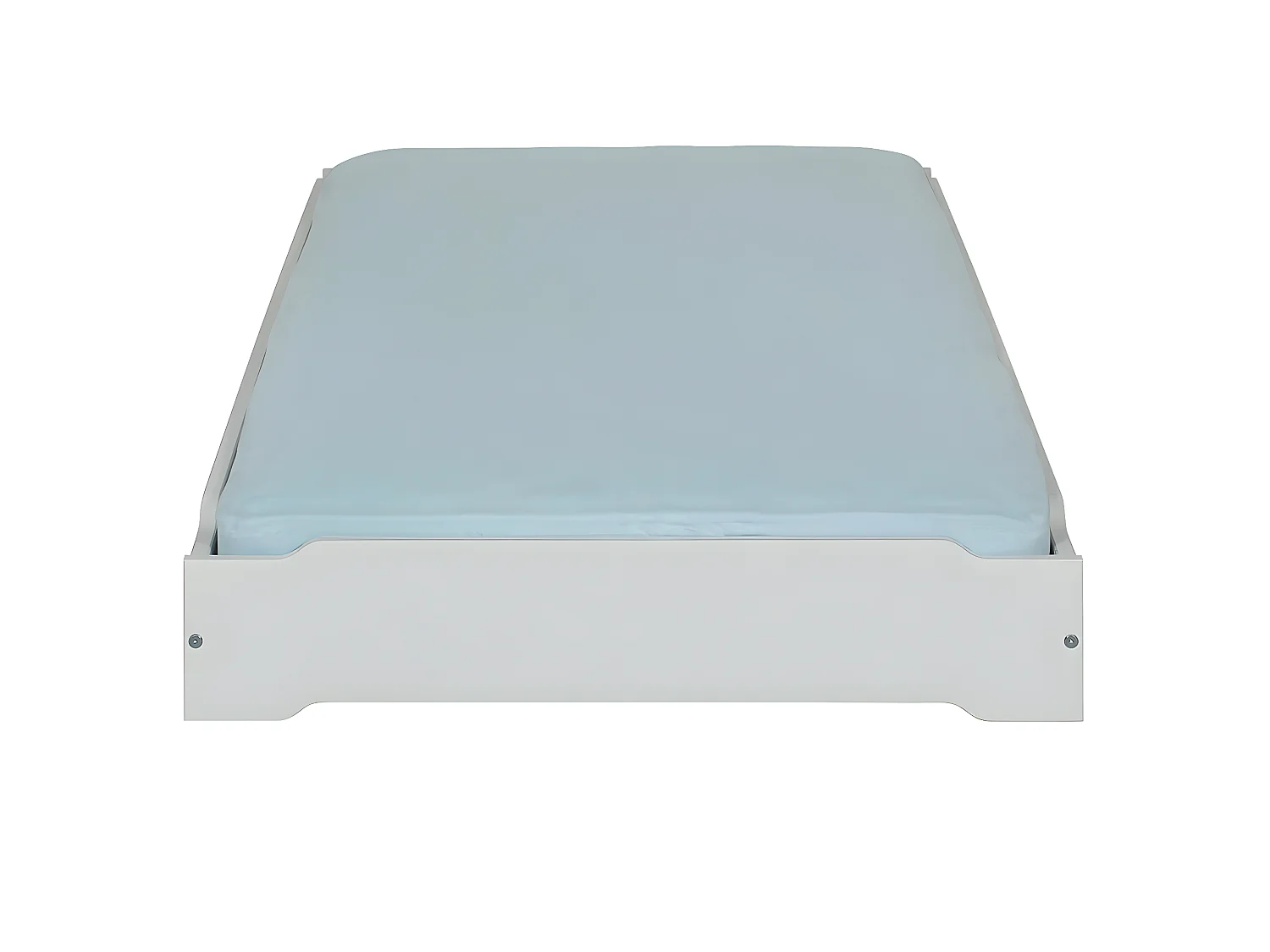 Lit empilable avec matelas 90x190 cm bois massif gris JELLY