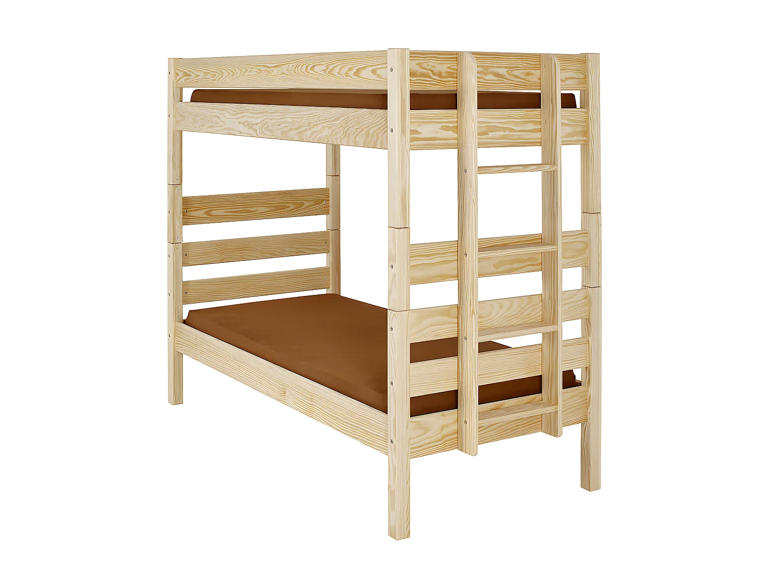 Lit superposé haut 90x200 cm bois massif bois naturel ANIBA