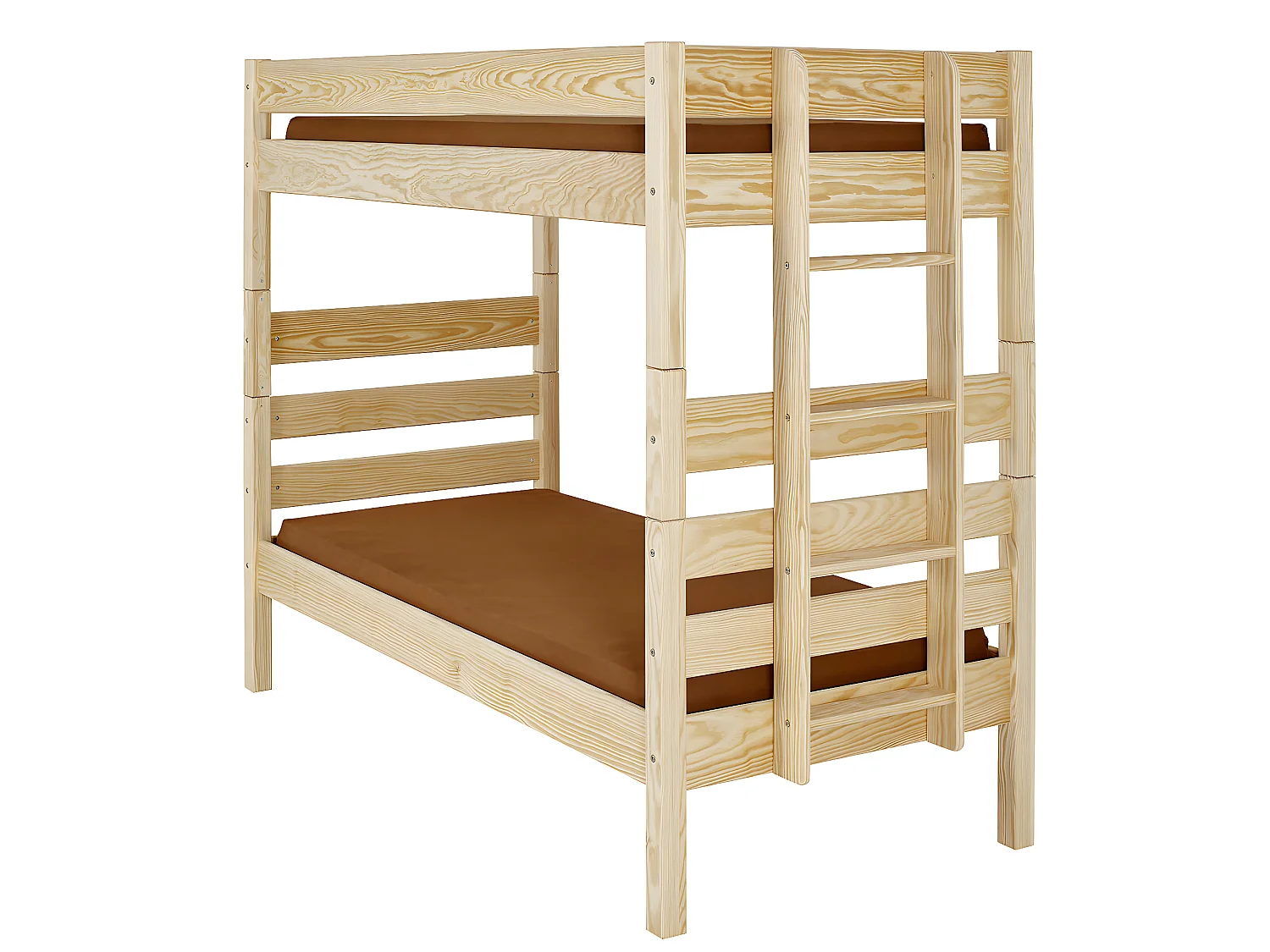 Lit superposé haut 90x200 cm bois massif bois naturel ANIBA