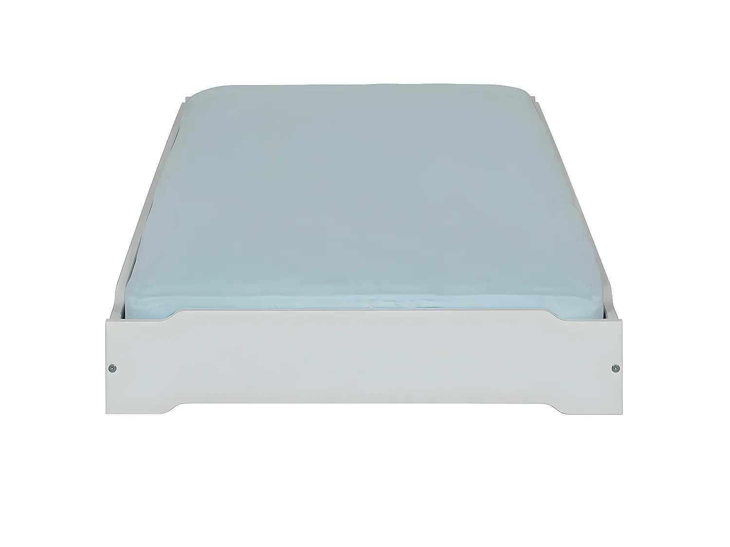 Pack 2 lits empilables et 2 matelas 90x190 cm bois massif gris JELLY