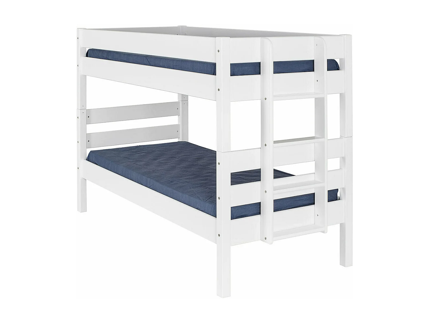 Lit superposé 90x190 cm bois massif blanc ANIBA