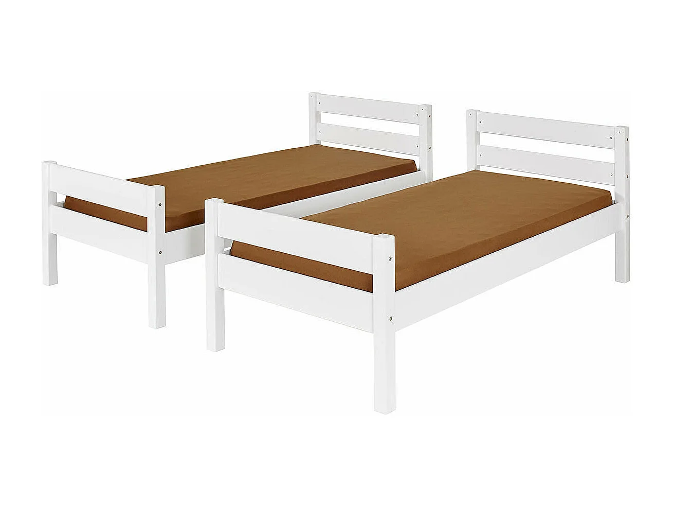 Lit superposé 90x190 cm bois massif blanc ANIBA