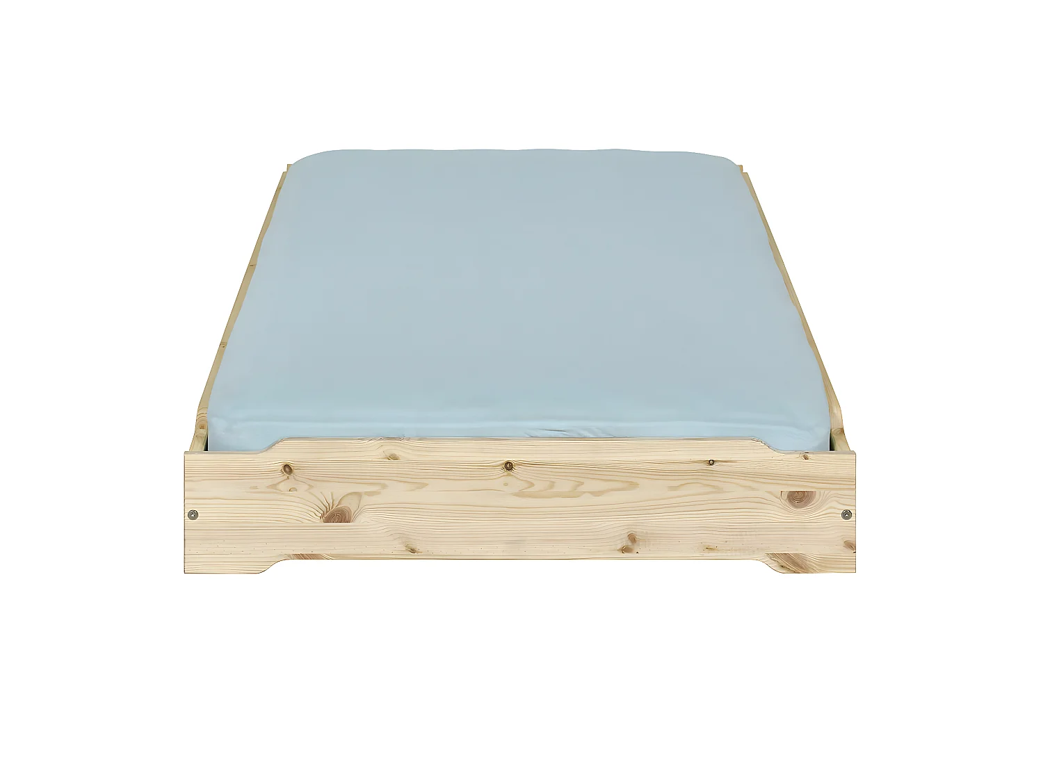 Lit empilable avec matelas 90x190 cm bois massif bois naturel JELLY