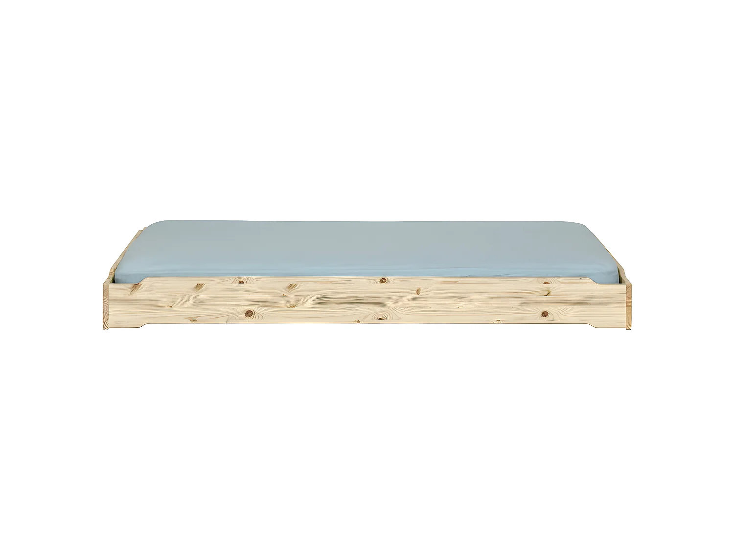 Lit empilable avec matelas 90x190 cm bois massif bois naturel JELLY