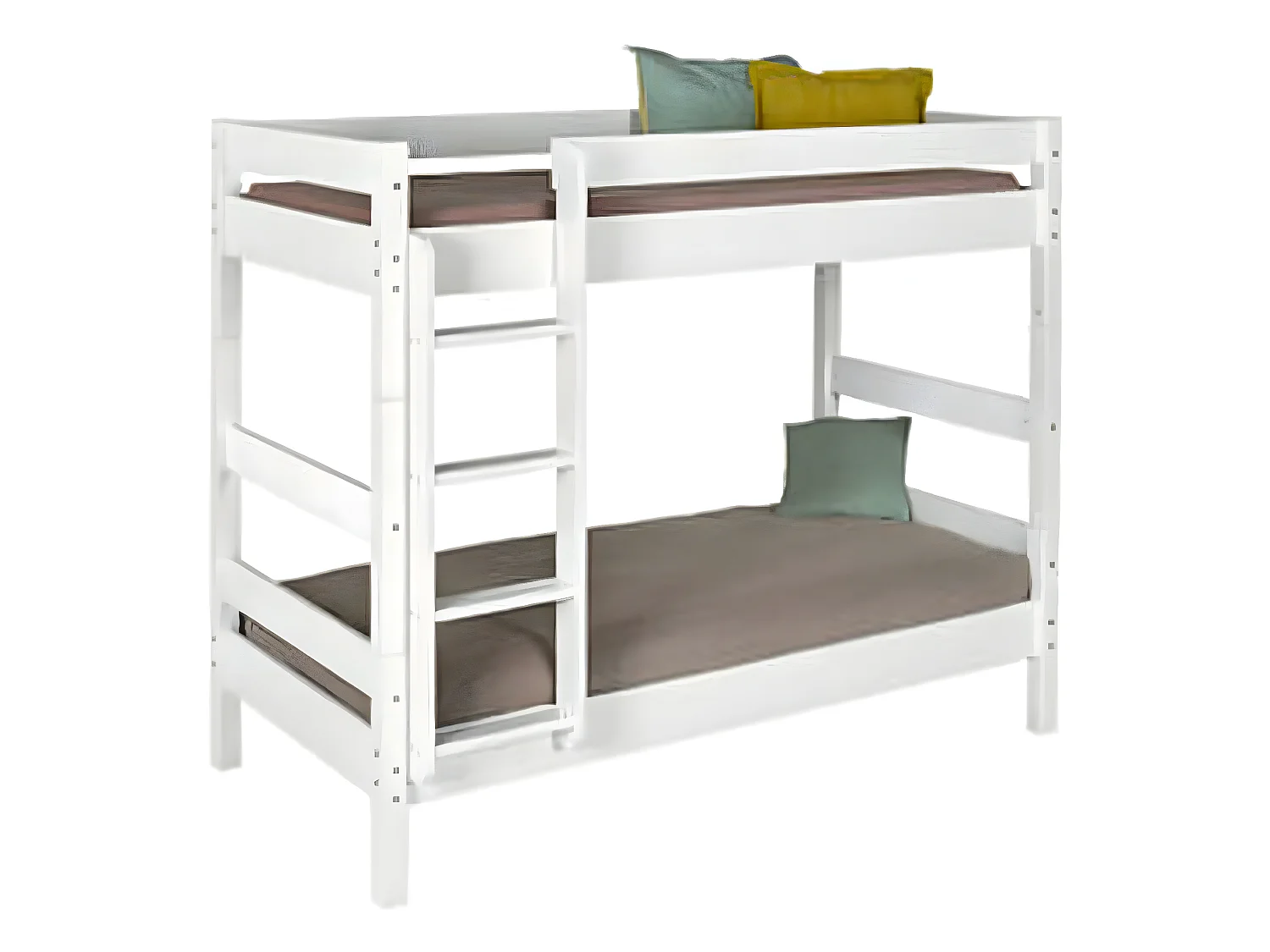 Lit superposé séparable 90x190 cm bois massif blanc AARON