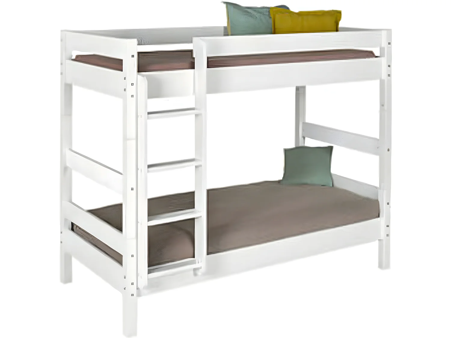 Lit superposé séparable 90x190 cm bois massif blanc AARON