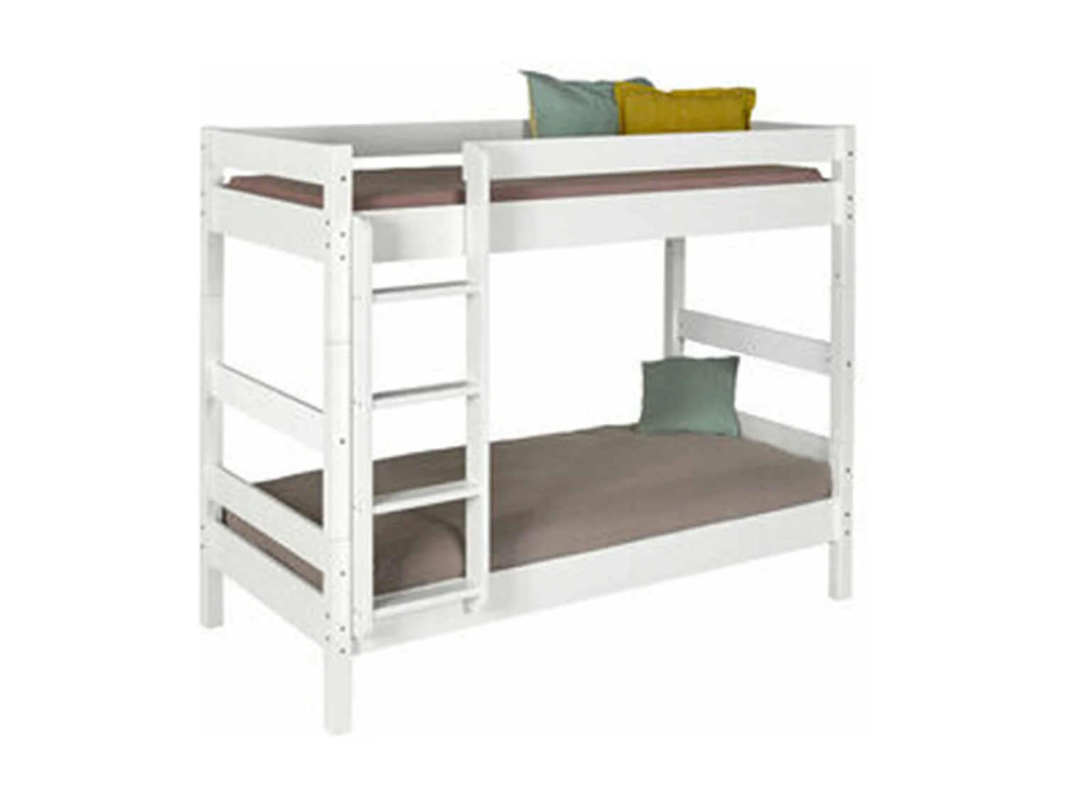 Lit superposé séparable 90x190 cm bois massif blanc AARON