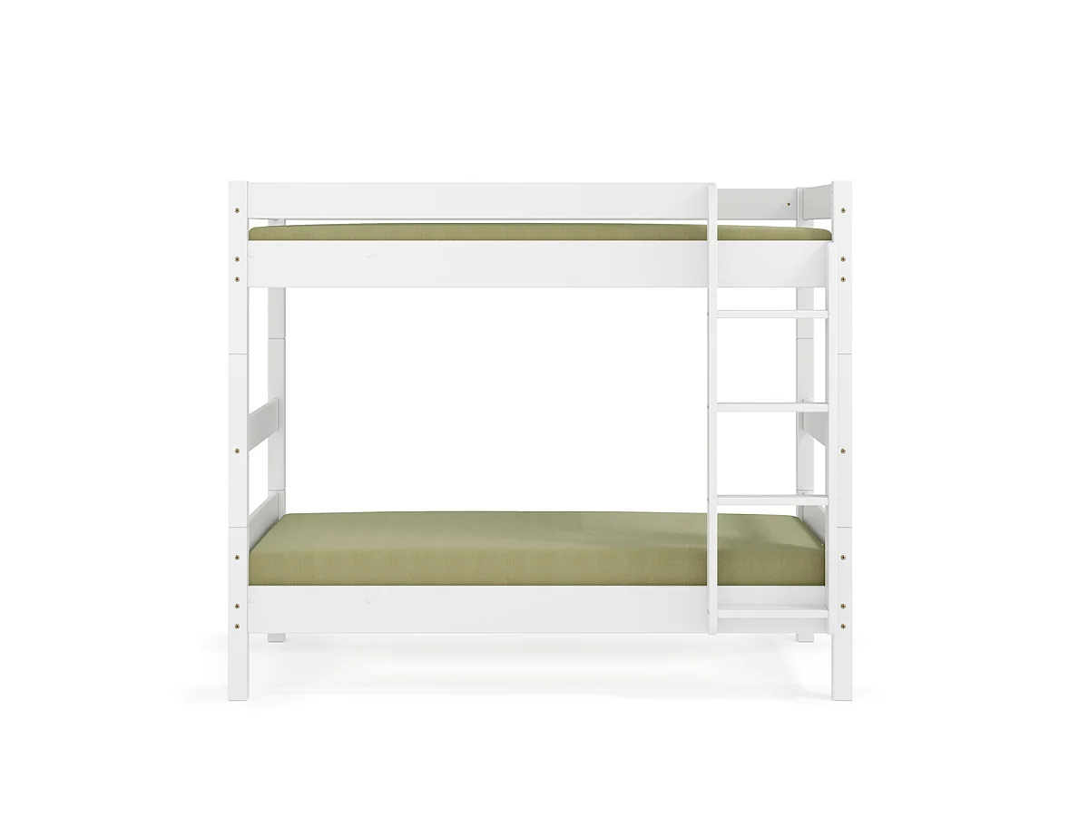 Lit superposé séparable 90x190 cm bois massif blanc AARON