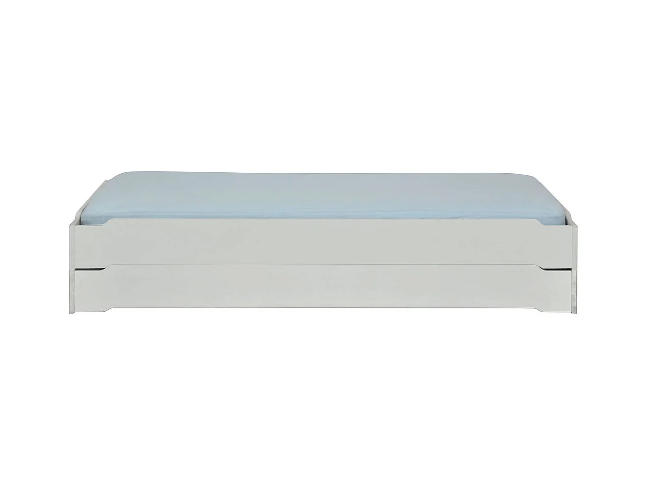 Pack 2 lits empilables 90x190 cm bois massif gris JELLY