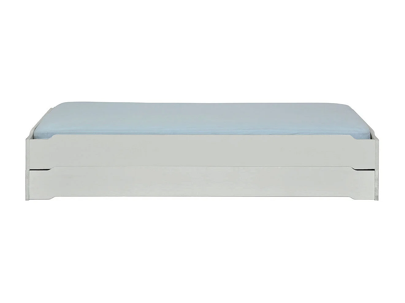 Pack 2 lits empilables 90x190 cm bois massif gris JELLY