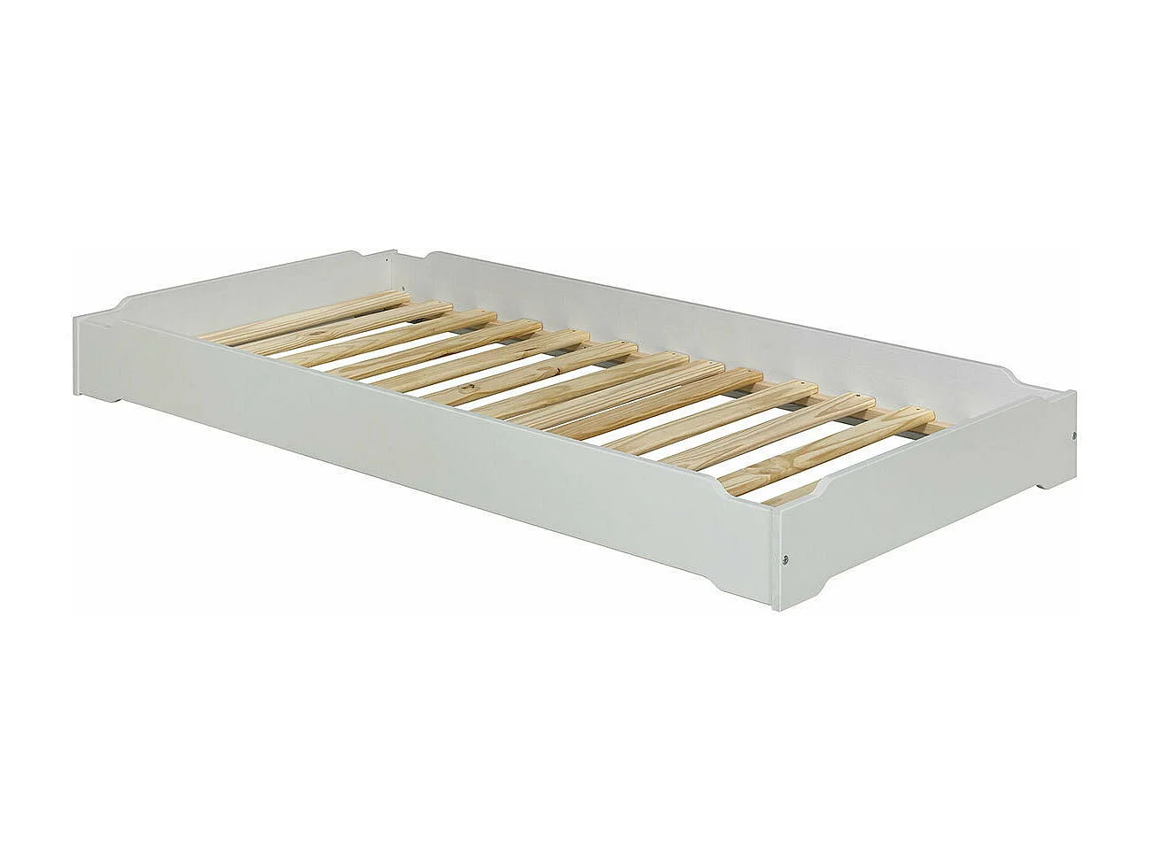 Pack 2 lits empilables 90x190 cm bois massif gris JELLY