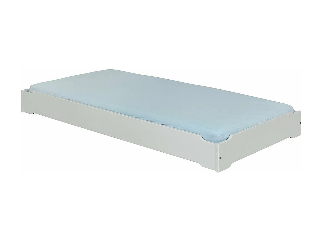 Pack 2 lits empilables 90x190 cm bois massif gris JELLY