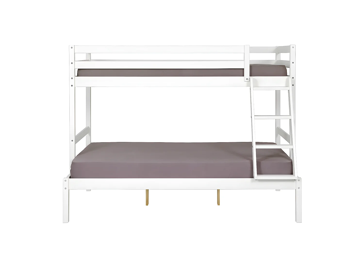 Pack lit superposé avec 2 matelas 120x190 cm bois massif blanc JULIAN