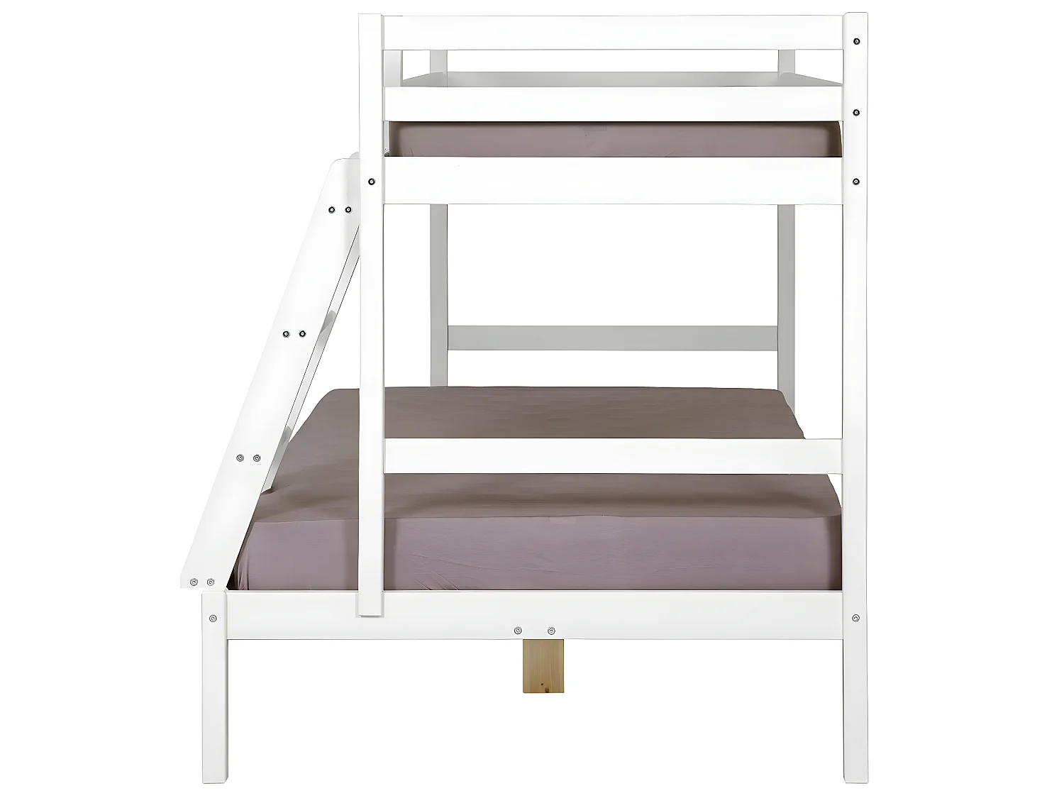 Pack lit superposé avec 2 matelas 120x190 cm bois massif blanc JULIAN