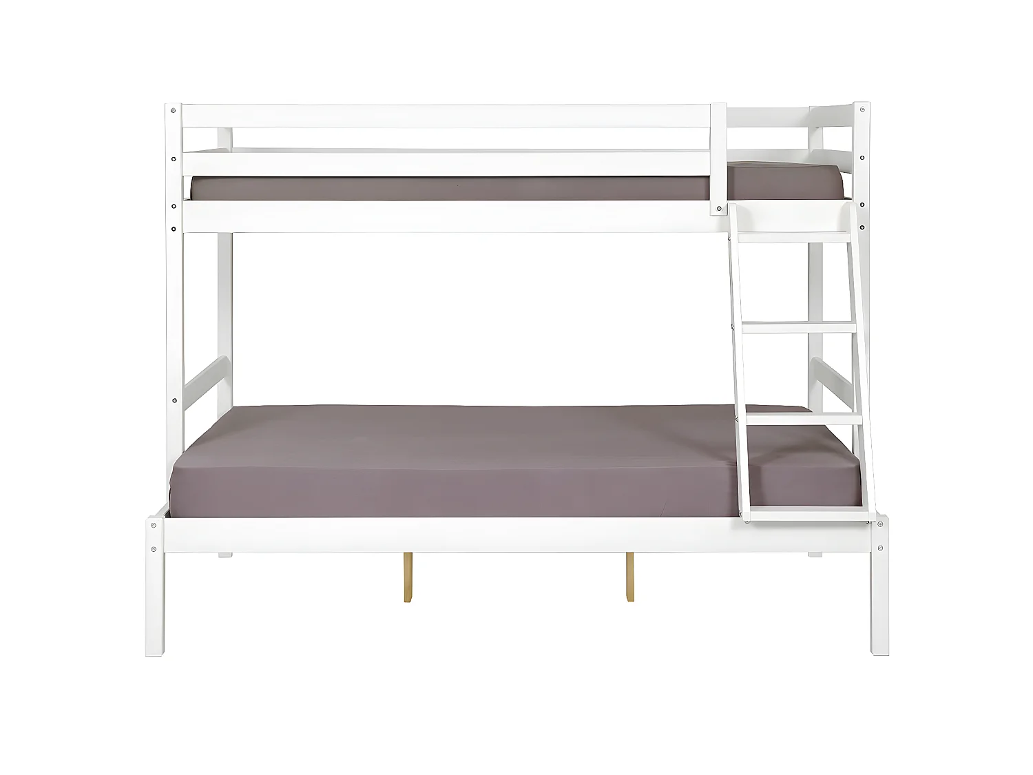 Pack lit superposé avec 2 matelas 120x190 cm bois massif blanc JULIAN