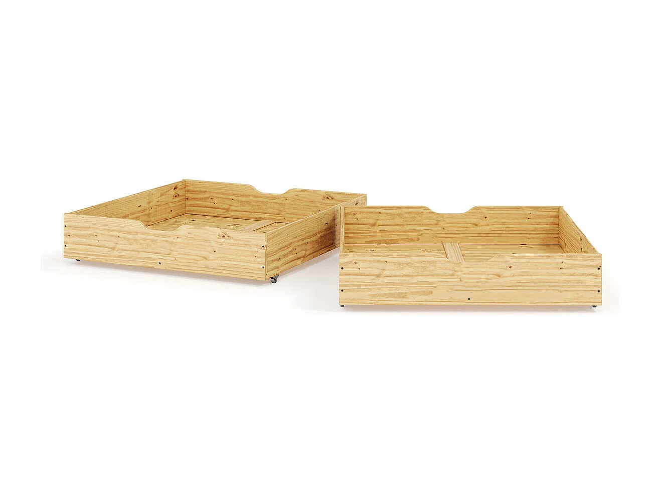 Pack lit superposé séparable avec tiroirs 80x190 cm bois massif bois naturel AARON
