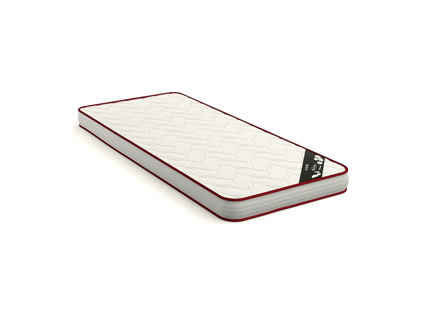 Pack lit superposé séparable gigogne avec matelas 80x190 cm bois massif blanc et bois AARON
