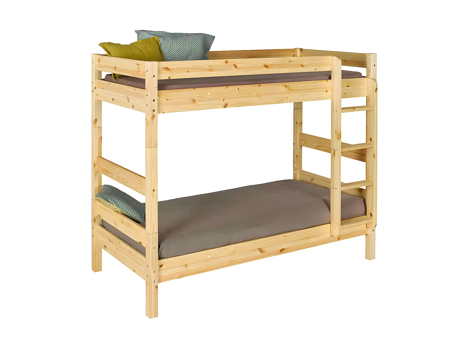 Lit superposé séparable 90x190 cm bois massif bois naturel AARON