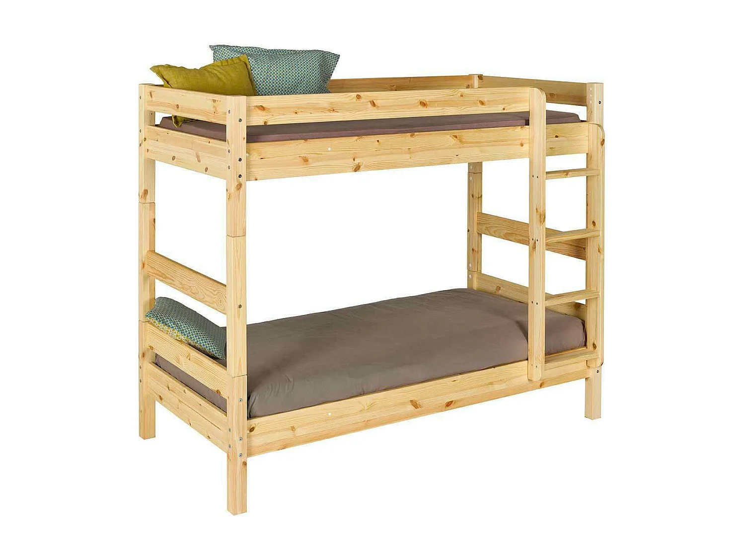 Lit superposé séparable 90x190 cm bois massif bois naturel AARON