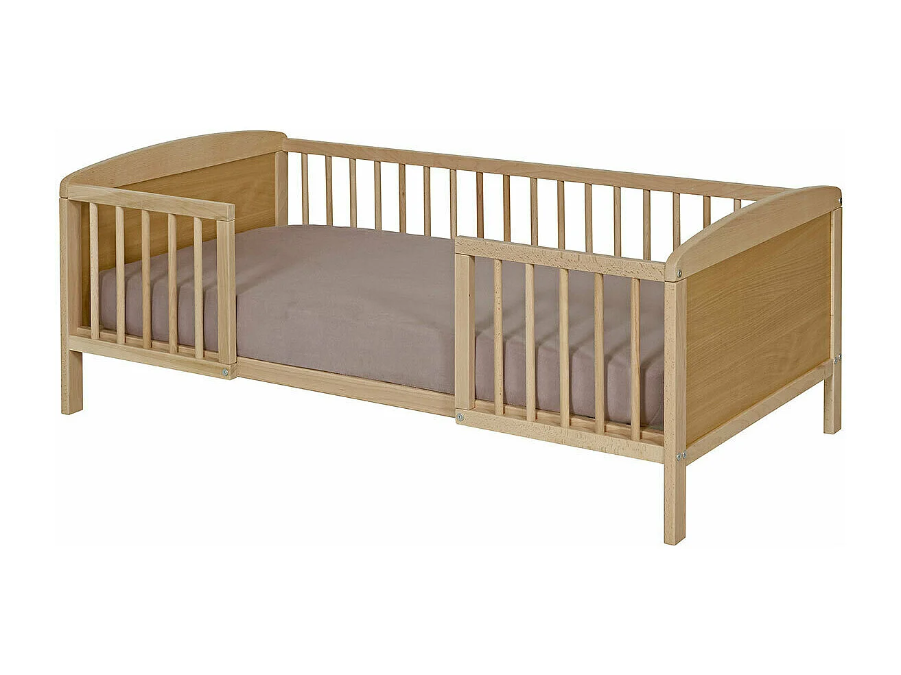 Lit enfant avec barrières 70x140 cm bois massif bois naturel PEYO