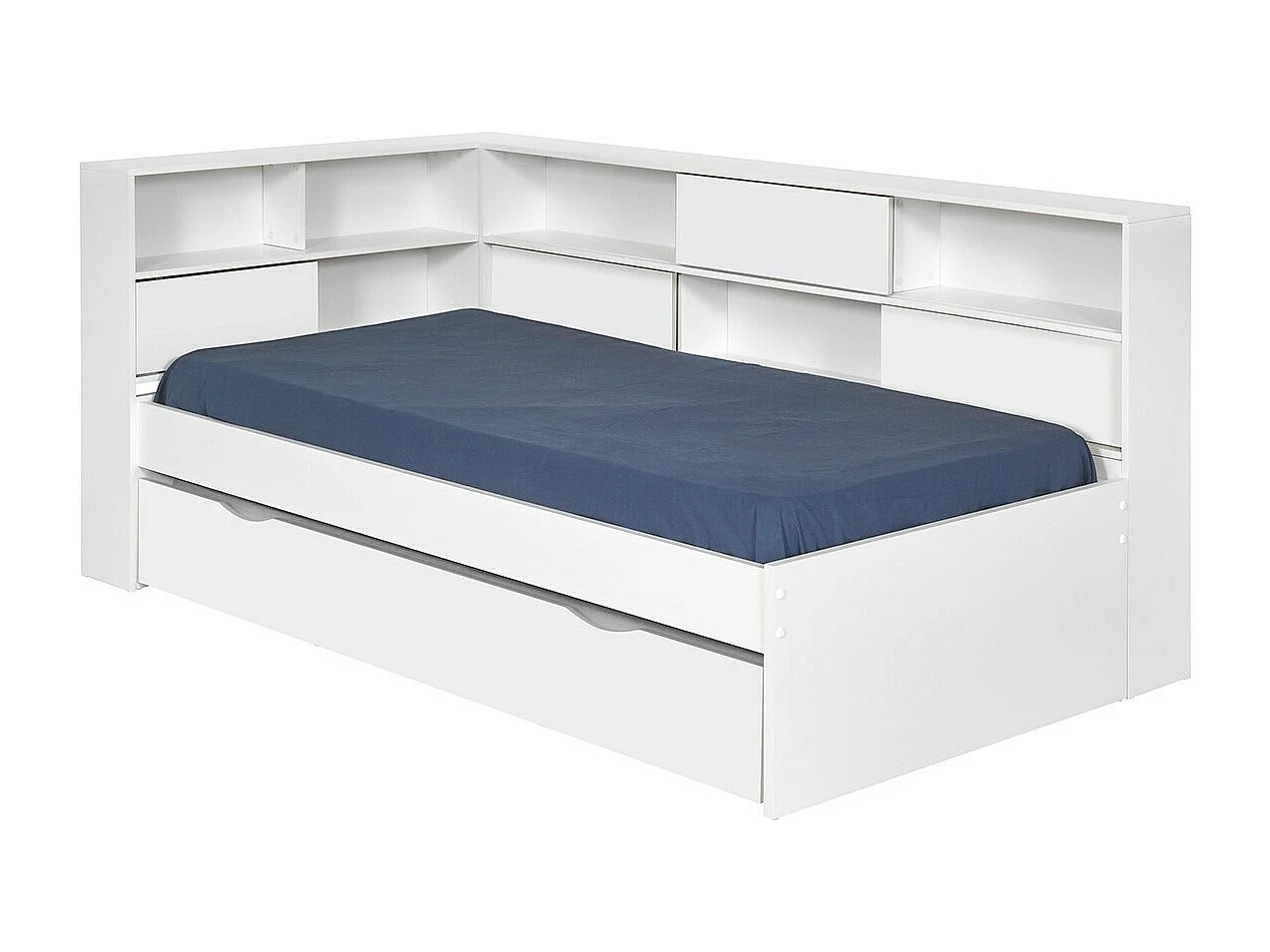 Lit 90x190 cm panneaux de fibres blanc PLAY