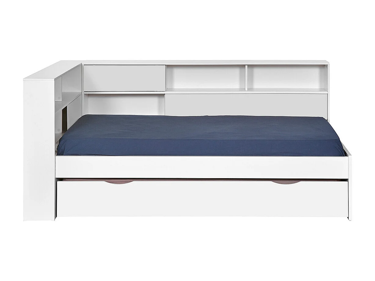 Lit 90x190 cm panneaux de fibres blanc PLAY
