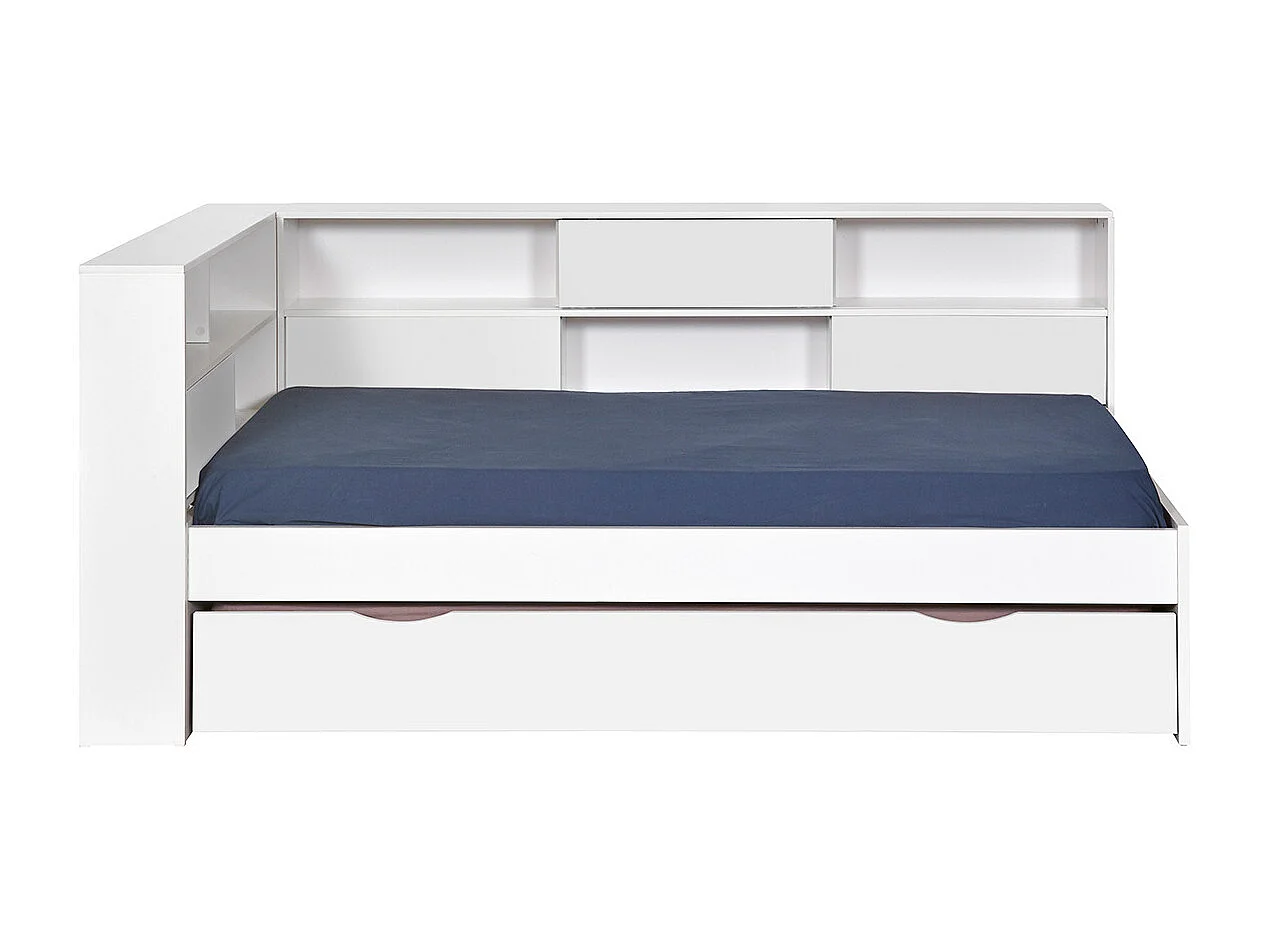 Lit 90x190 cm panneaux de fibres blanc PLAY