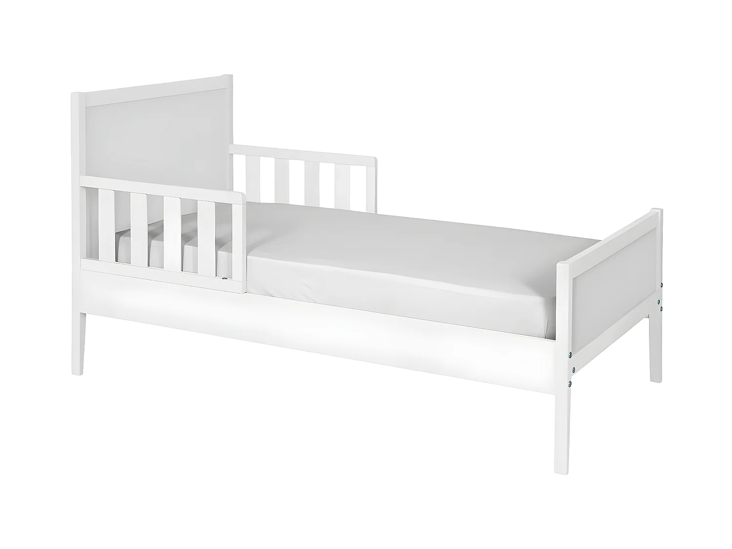 Lit enfant avec  matelas 70x140 cm bois massif blanc TINA