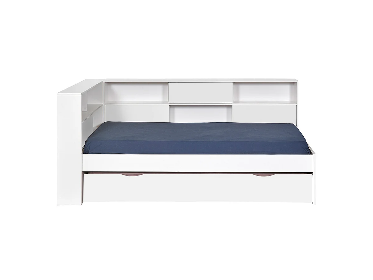 Pack lit cosy avec matelas 90x190 cm panneaux de fibres blanc PLAY