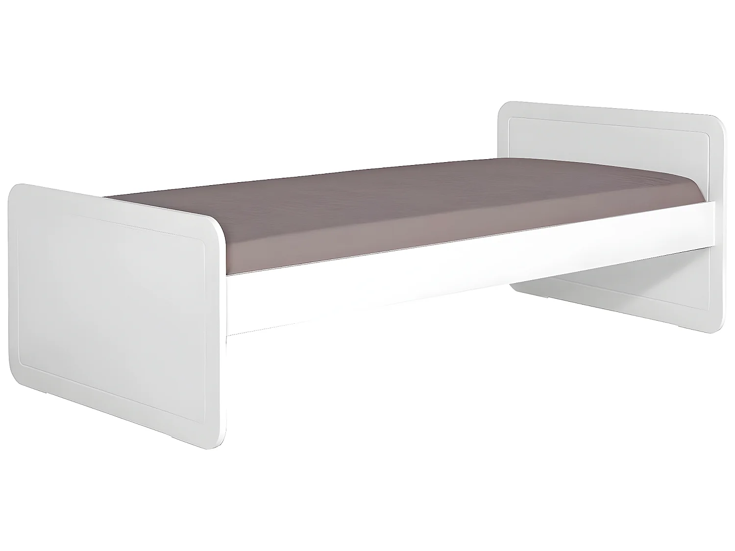 Pack lit avec matelas Clovis   Blanc 90x200 cm