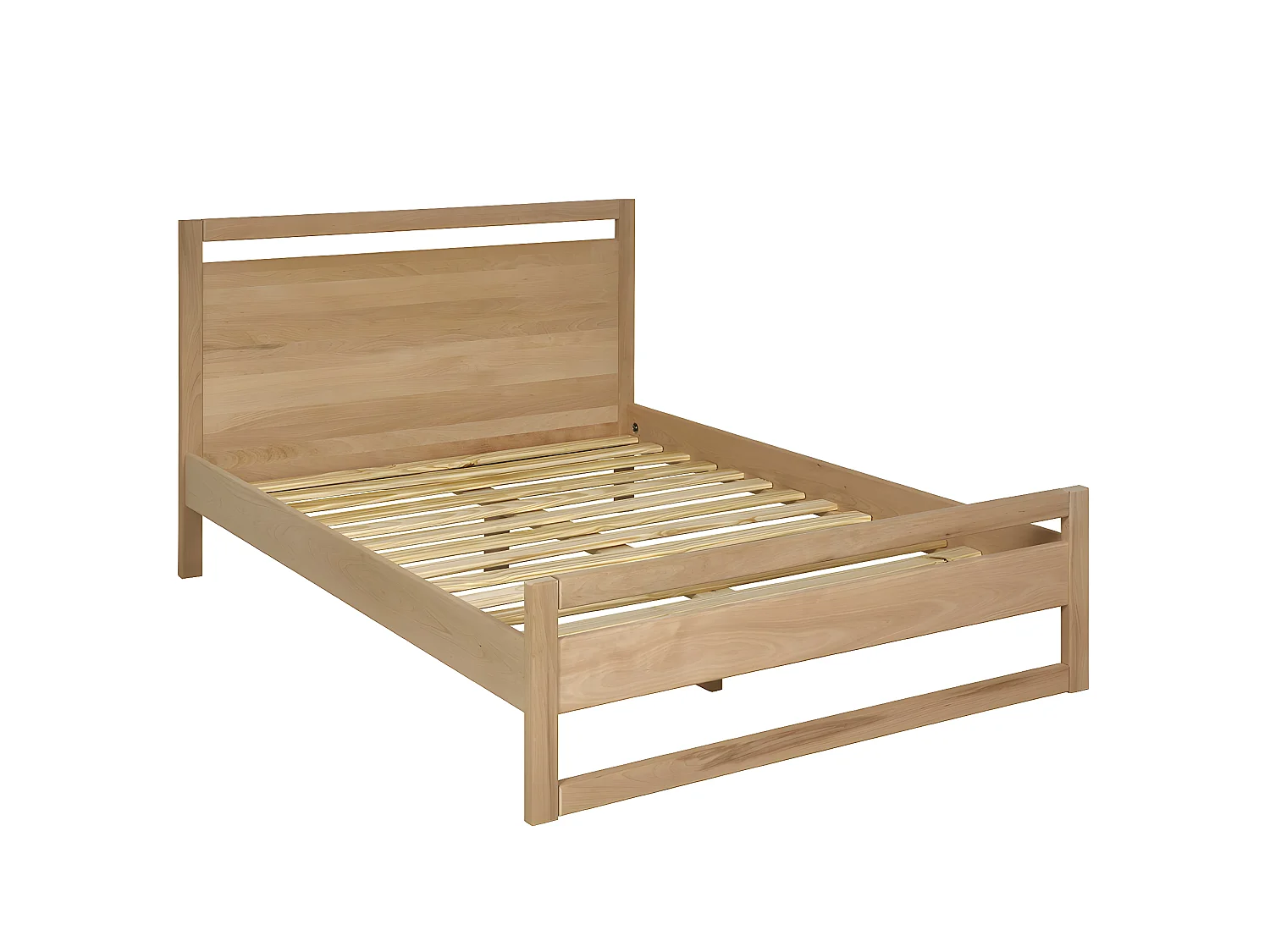 Pack lit avec matelas 140x190 cm bois massif bois naturel LIO