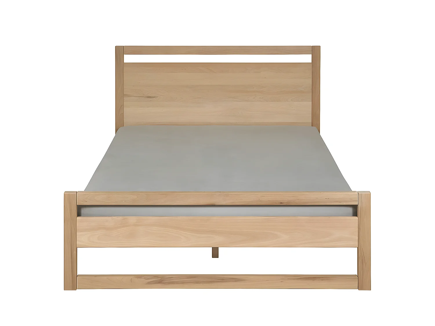 Pack lit avec matelas 140x190 cm bois massif bois naturel LIO