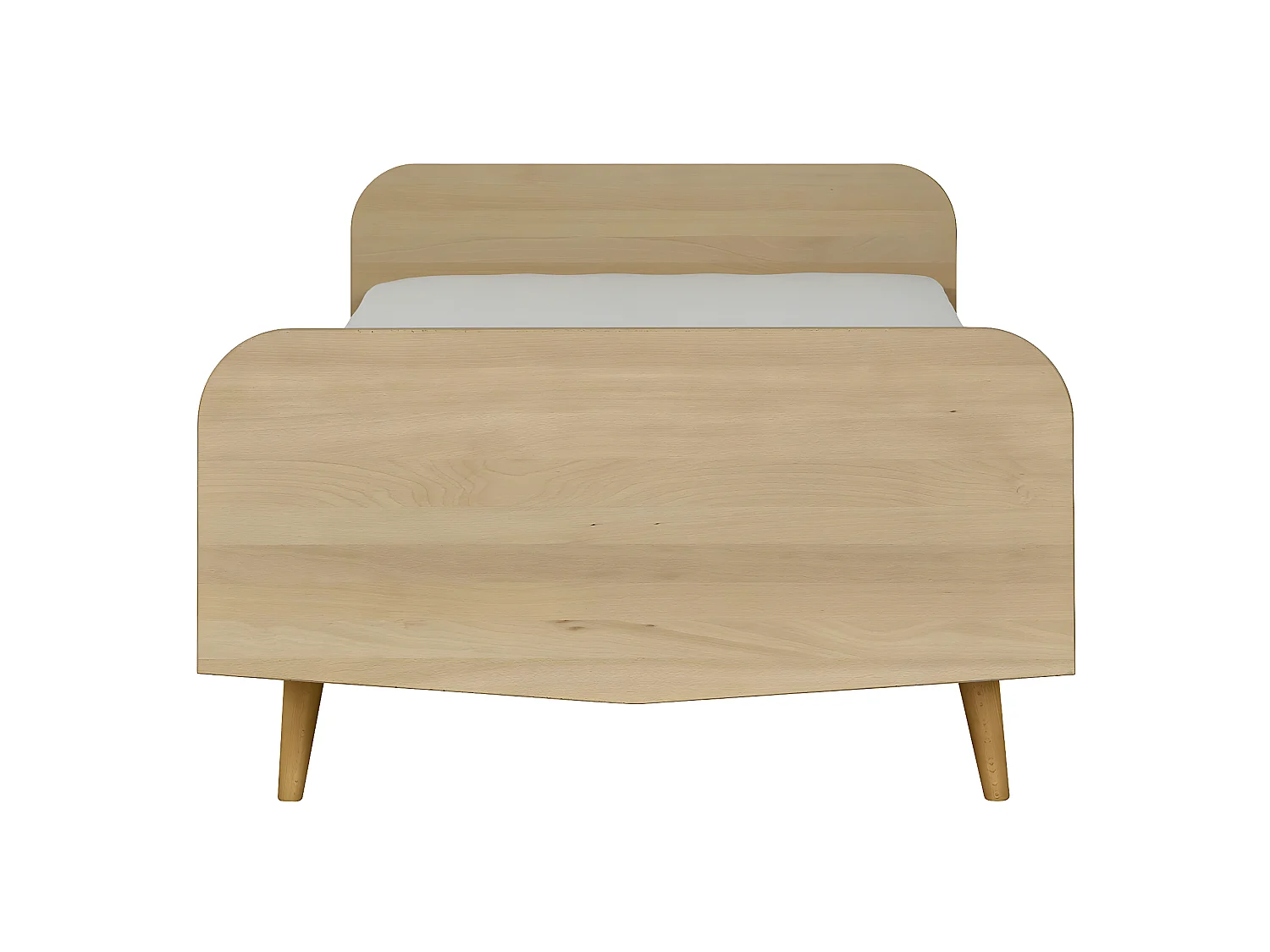 Pack lit avec matelas 90x190 cm bois massif bois naturel BIZO