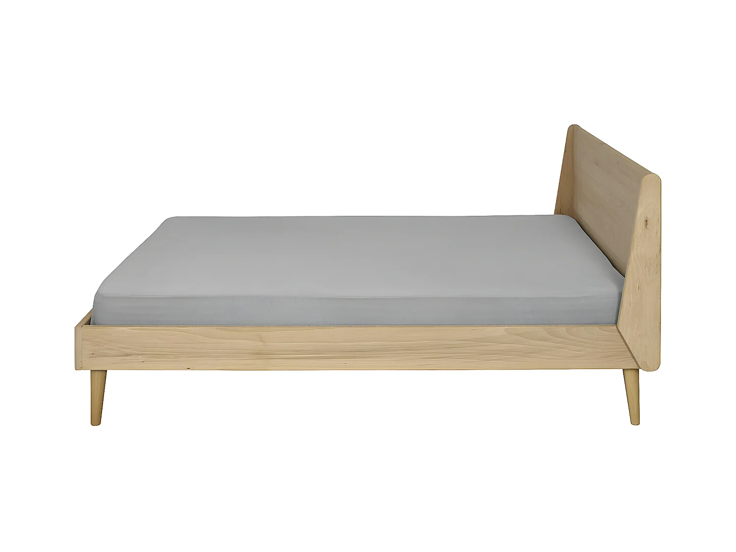 Pack lit avec matelas 120x190 cm bois massif bois naturel MELBA