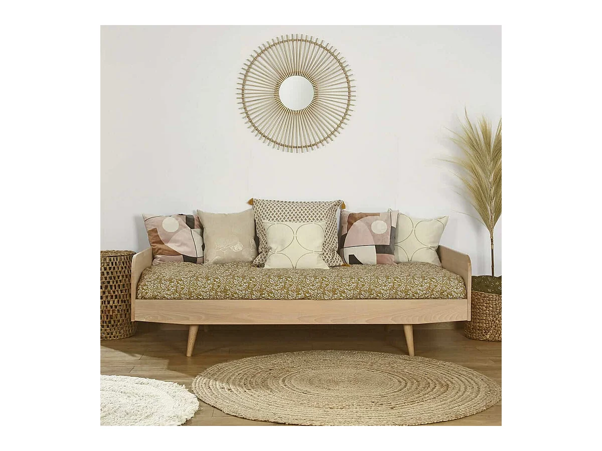 Lit 90x190 cm bois massif bois naturel BIZO