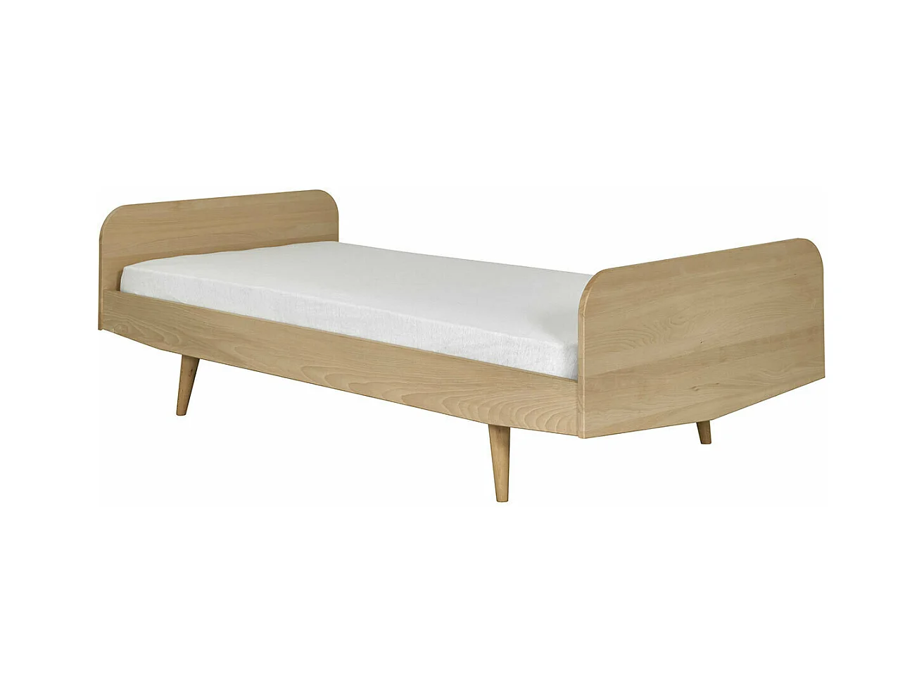 Lit 90x190 cm bois massif bois naturel BIZO