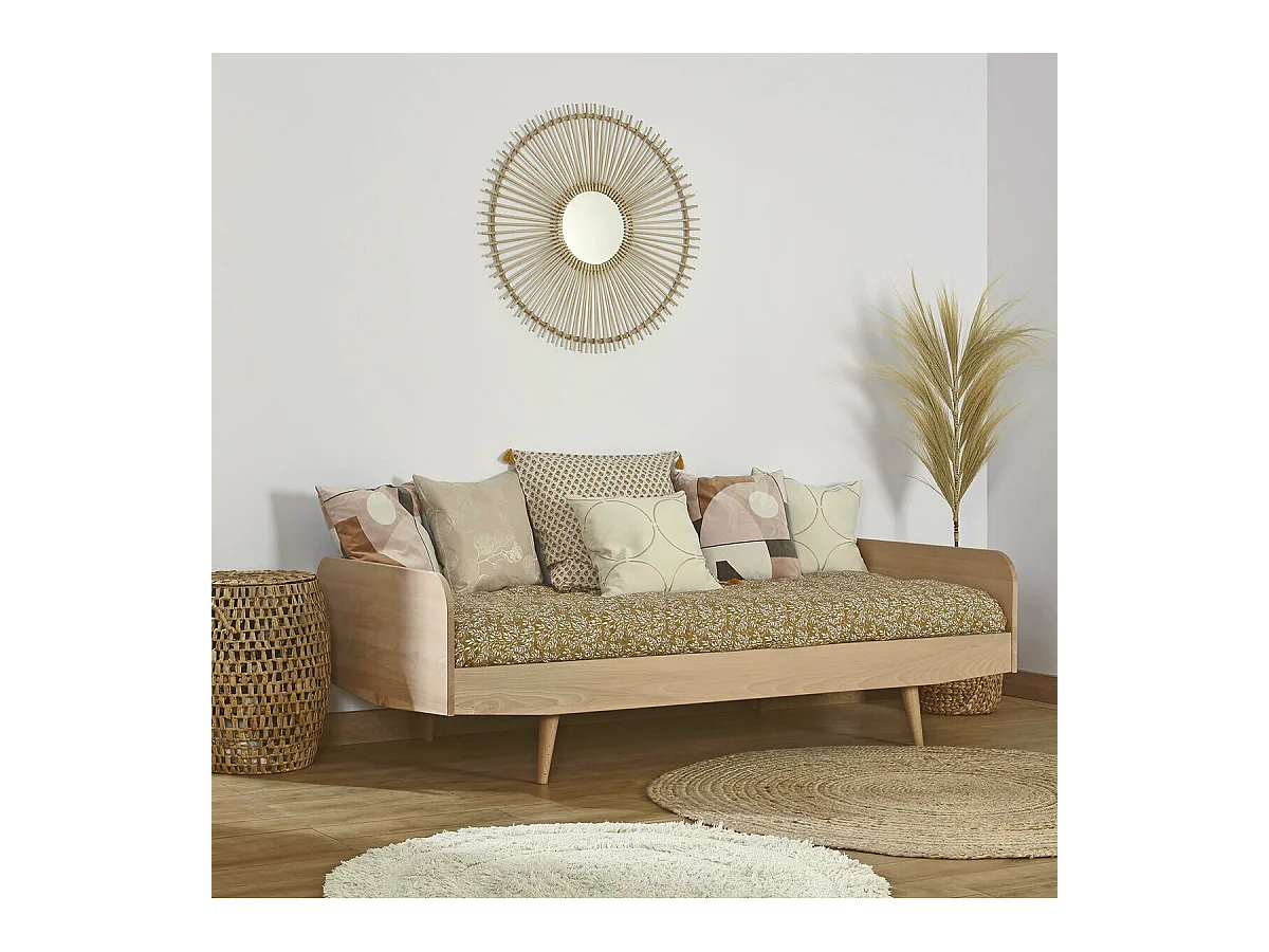 Lit 90x190 cm bois massif bois naturel BIZO