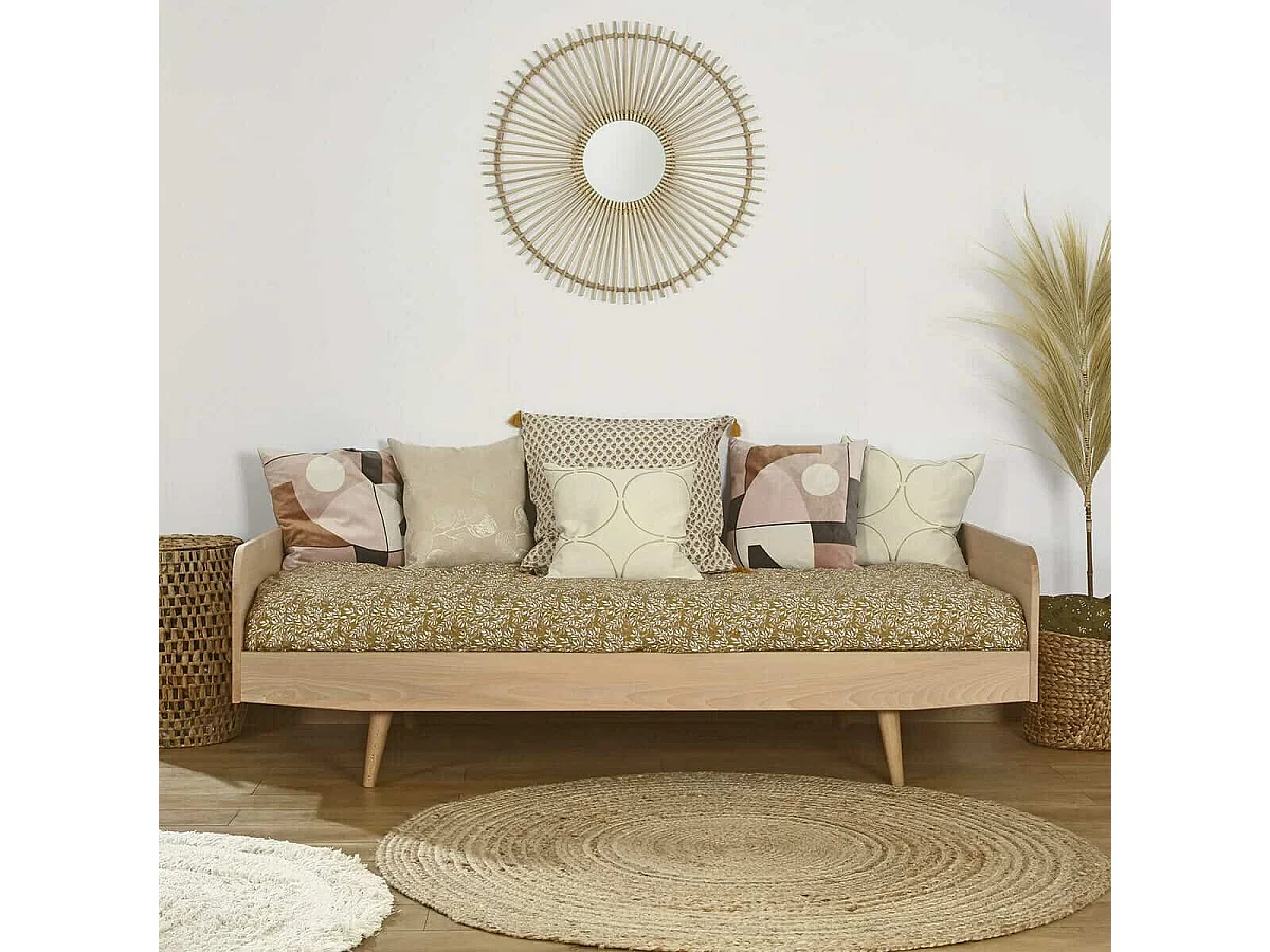 Lit 90x190 cm bois massif bois naturel BIZO