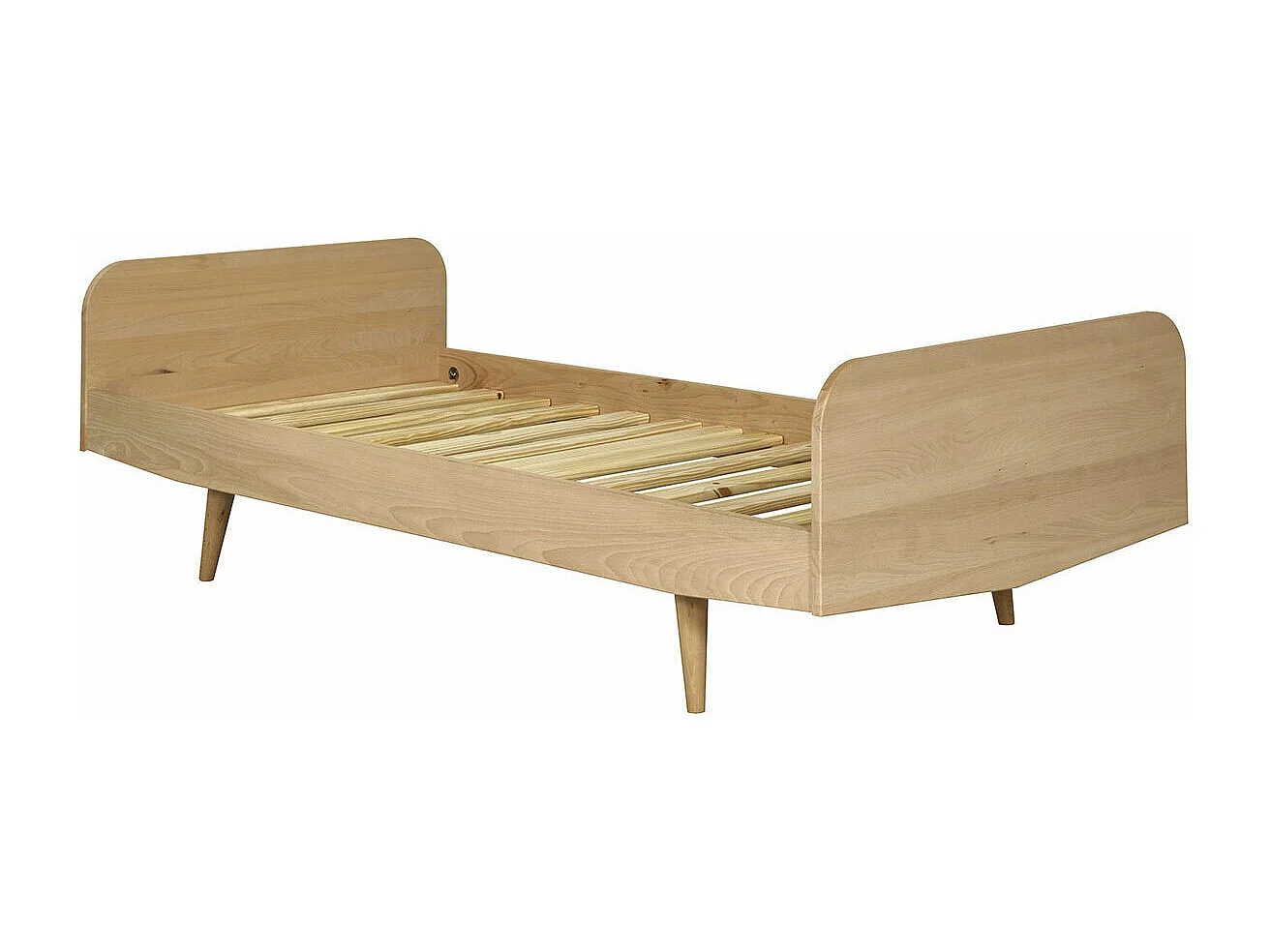 Lit 90x190 cm bois massif bois naturel BIZO