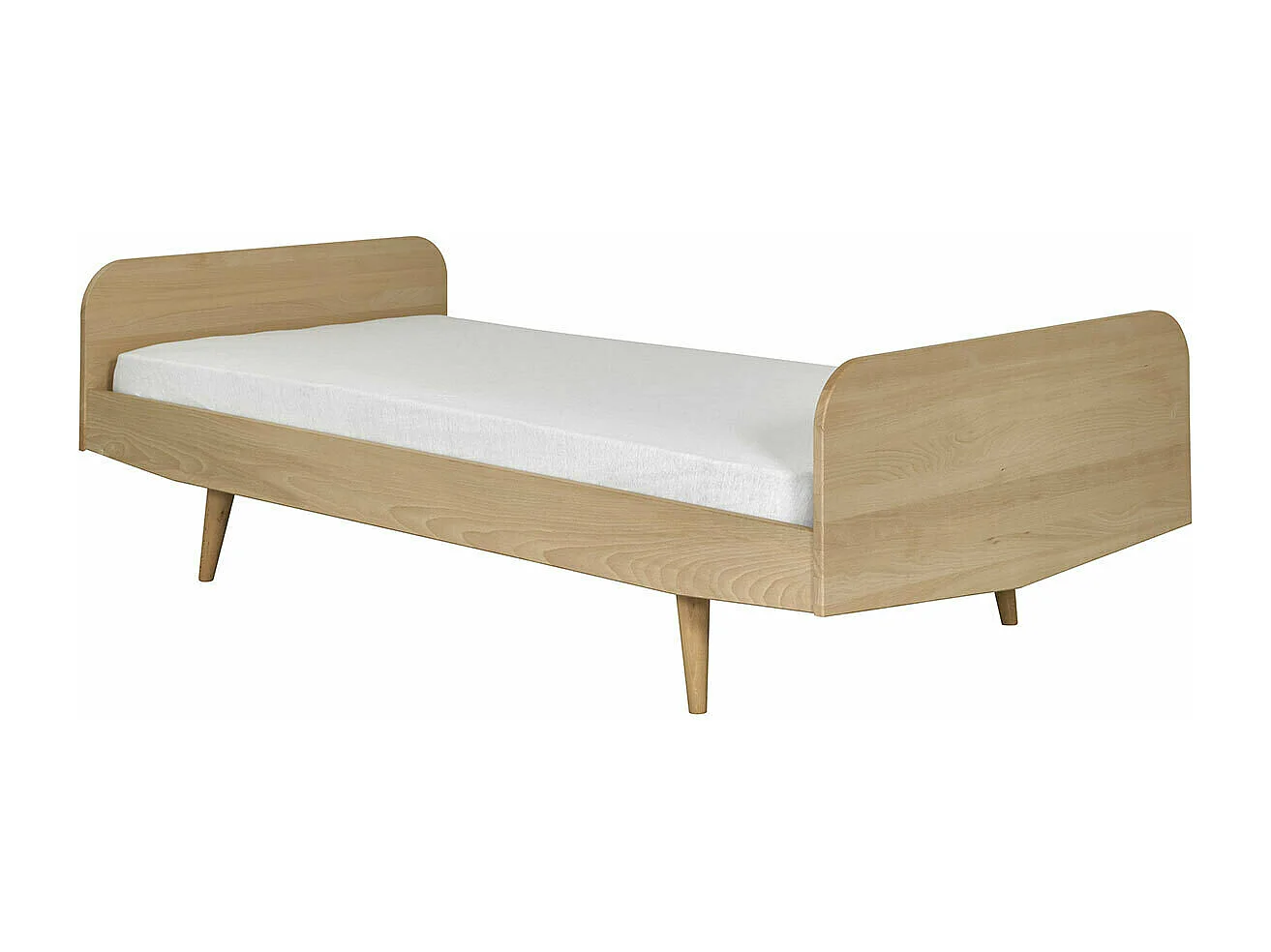 Lit 90x190 cm bois massif bois naturel BIZO