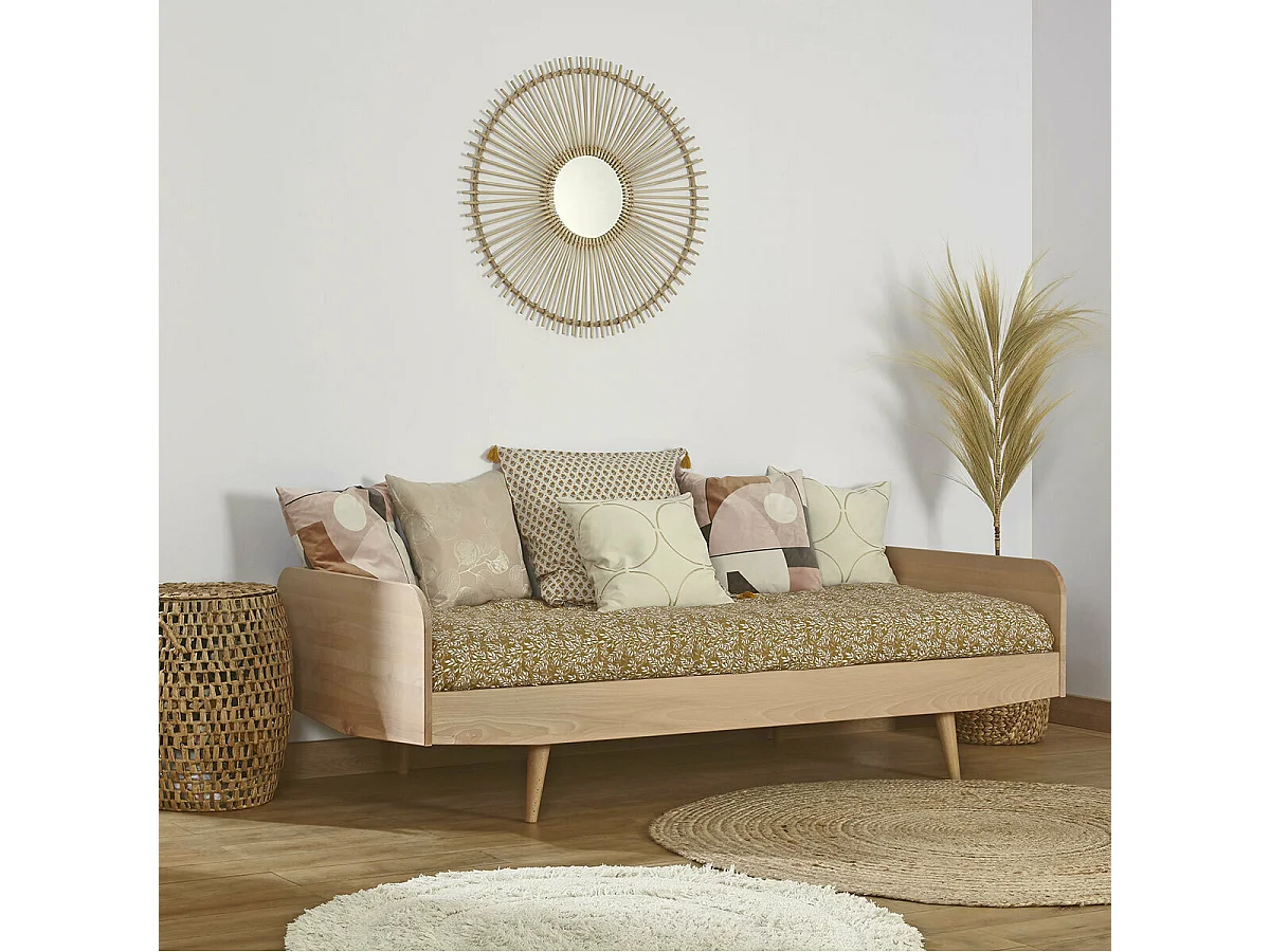 Lit 90x190 cm bois massif bois naturel BIZO