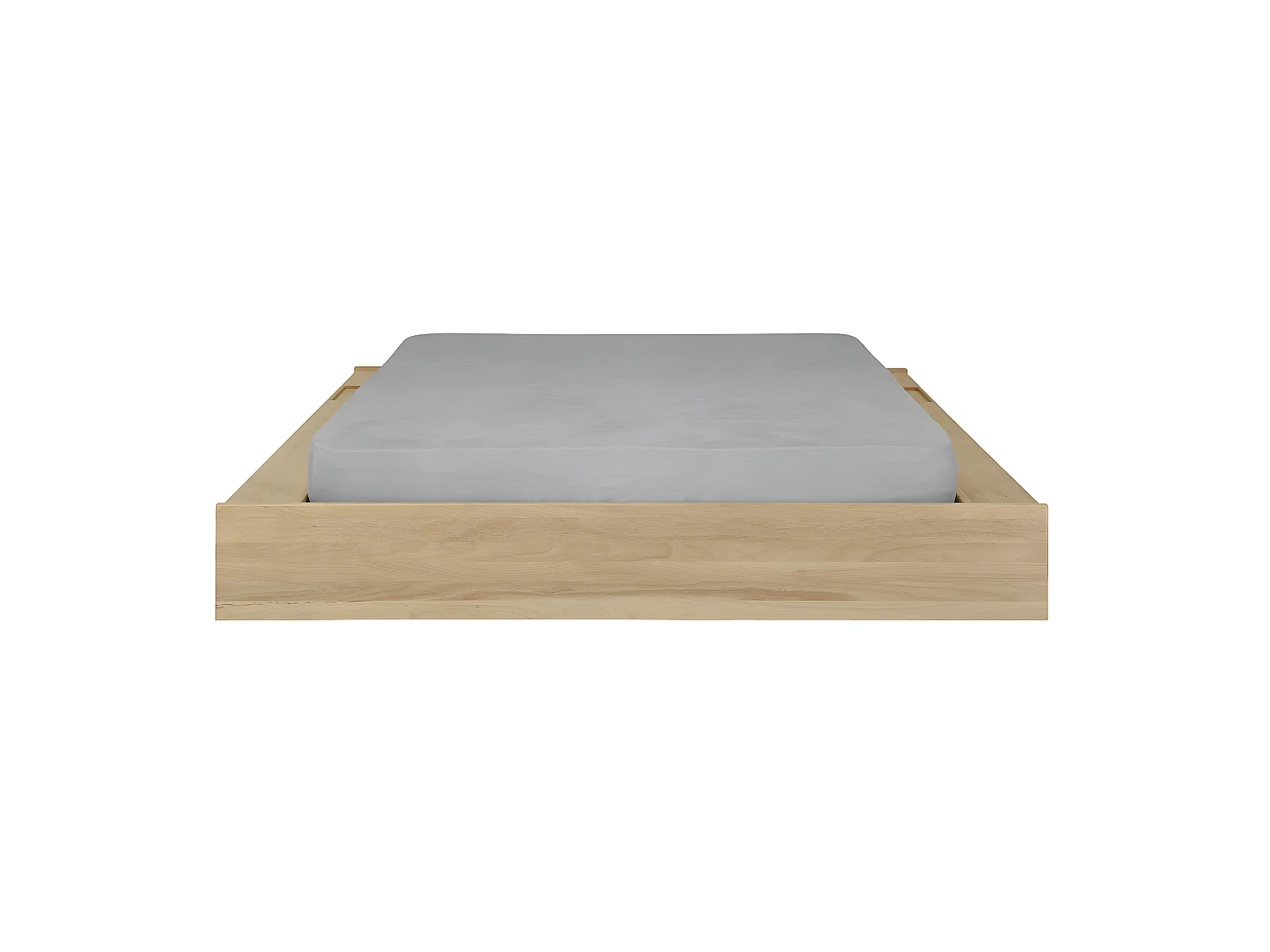 Pack lit avec matelas 140x190 cm bois massif bois naturel MALO