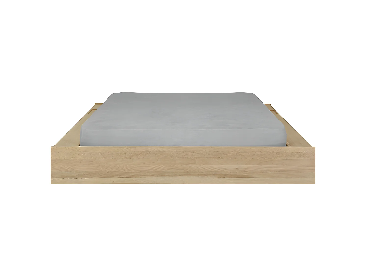 Pack lit avec matelas 140x190 cm bois massif bois naturel MALO