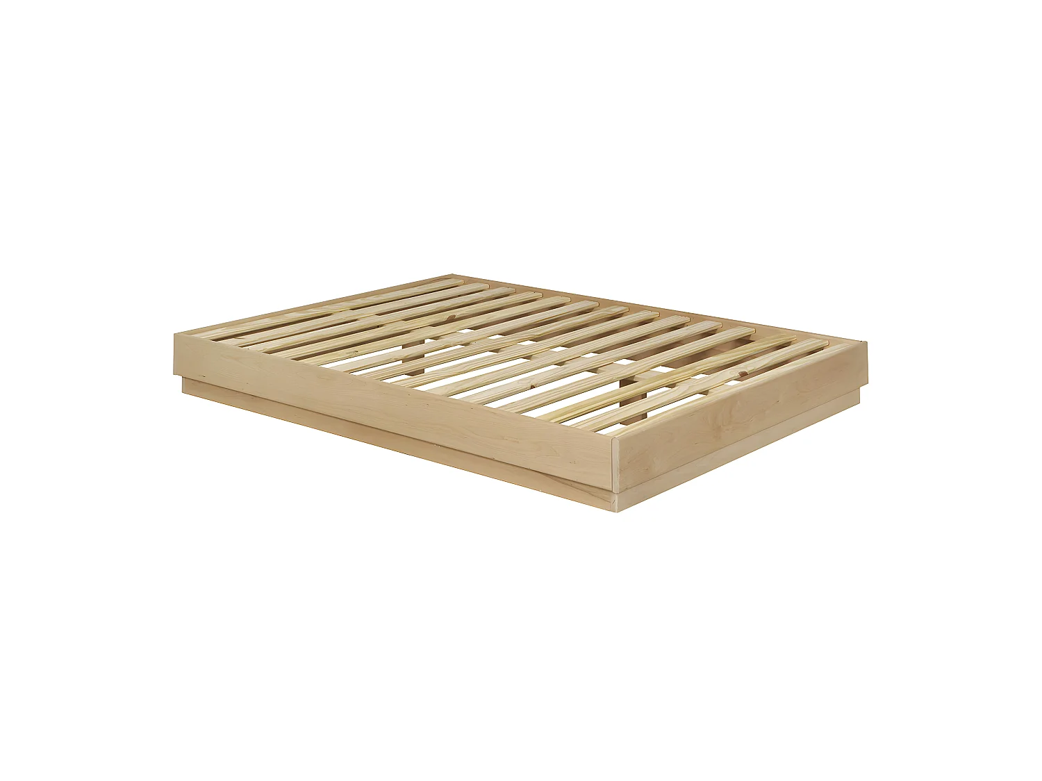 Pack lit avec matelas 140x190 cm bois massif bois naturel BAYA