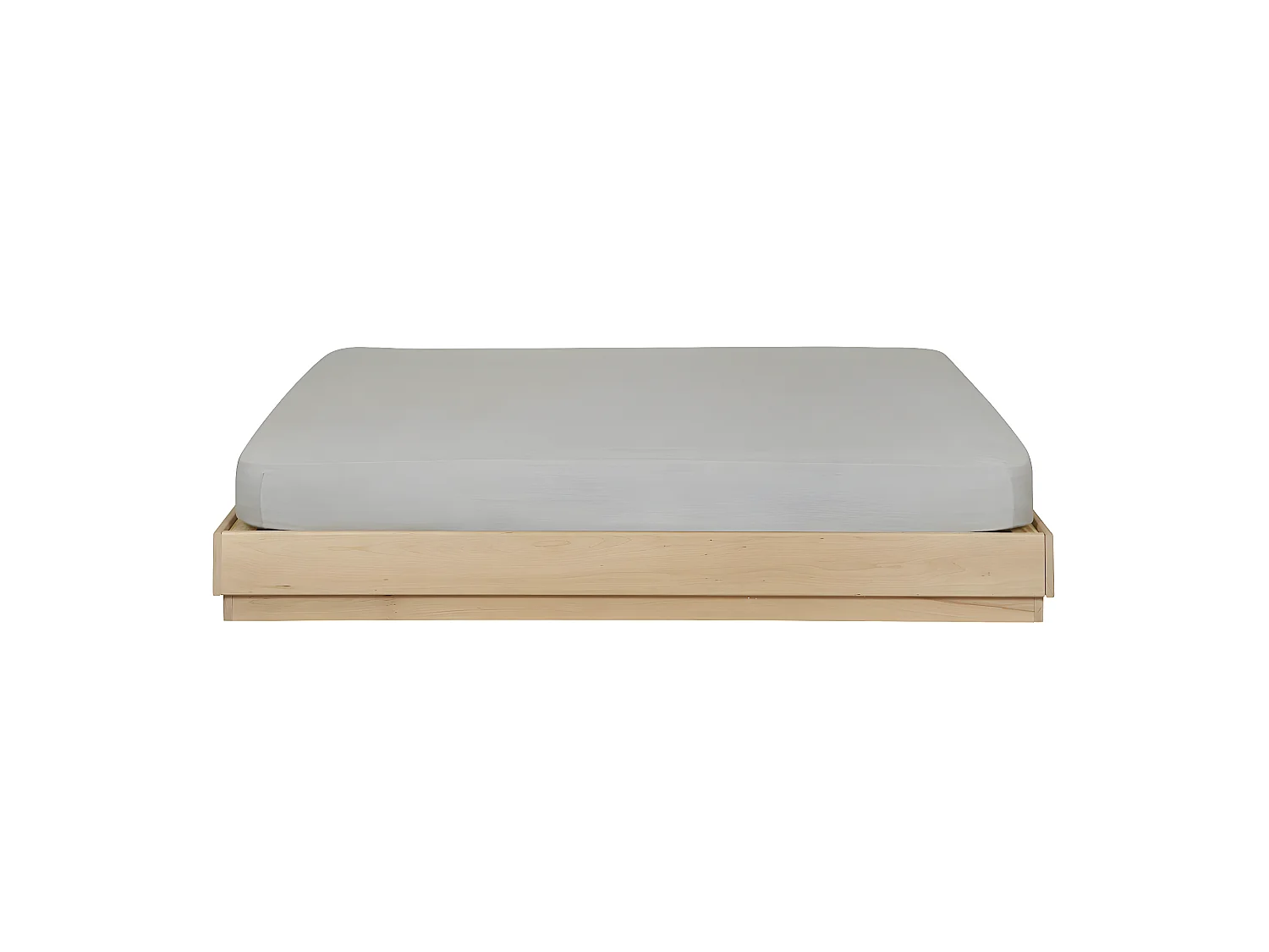 Pack lit avec matelas 140x190 cm bois massif bois naturel BAYA