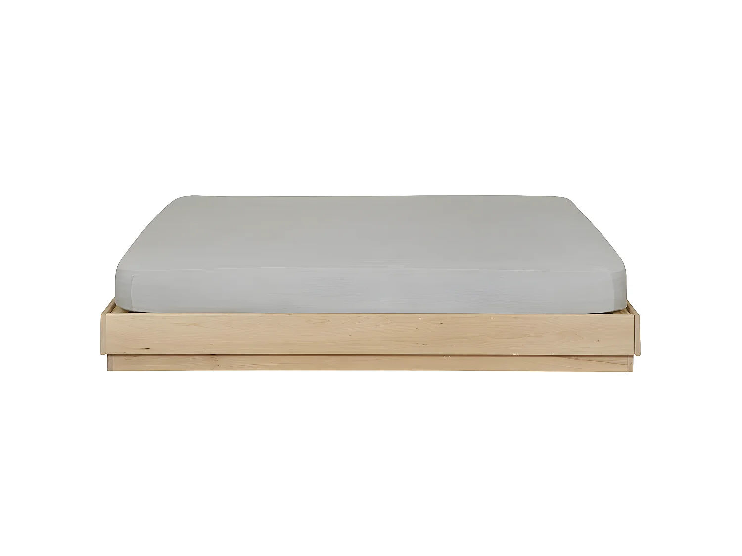 Pack lit avec matelas 140x190 cm bois massif bois naturel BAYA