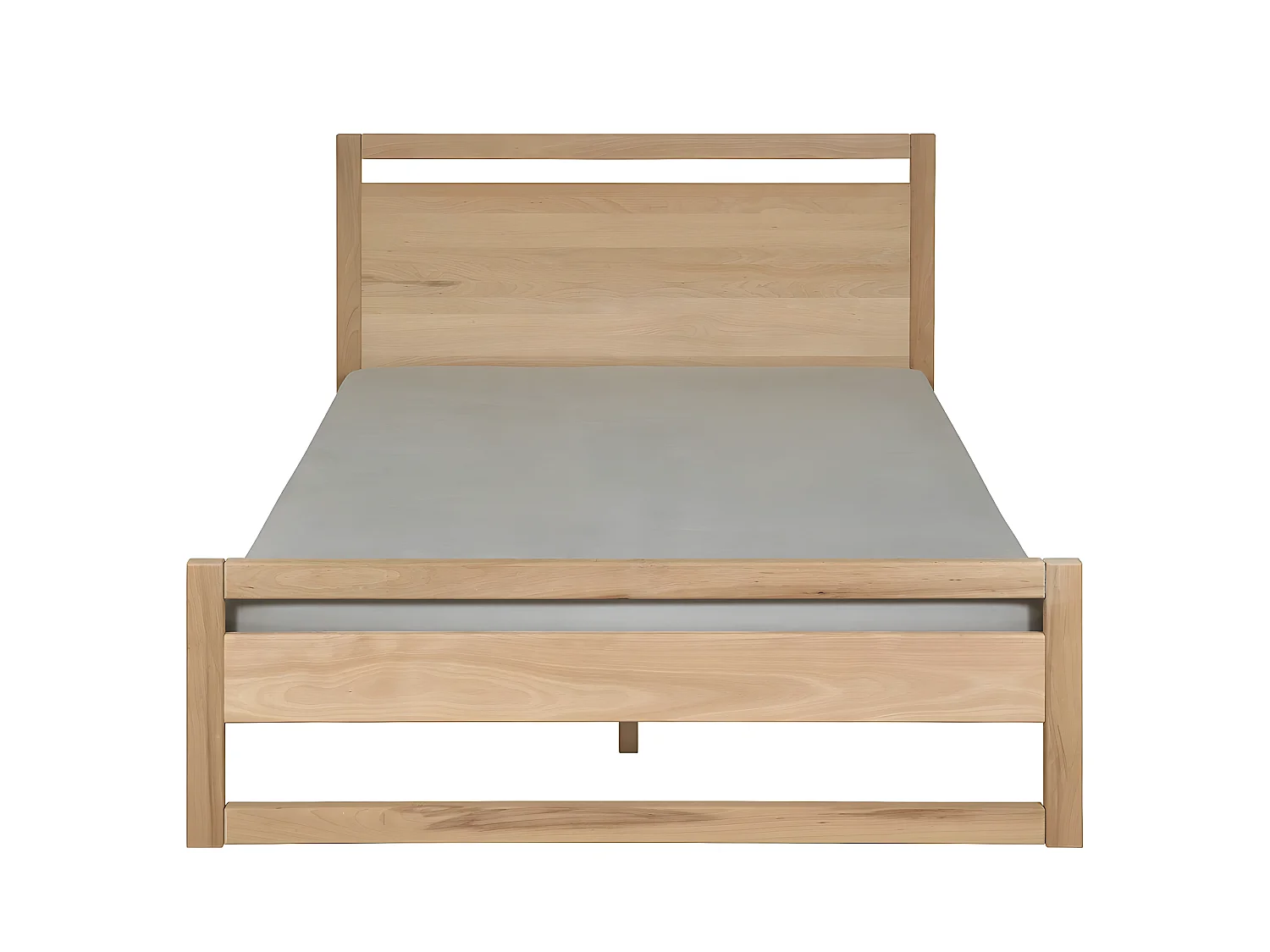 Pack lit avec matelas 160x200 cm bois massif bois naturel LIO