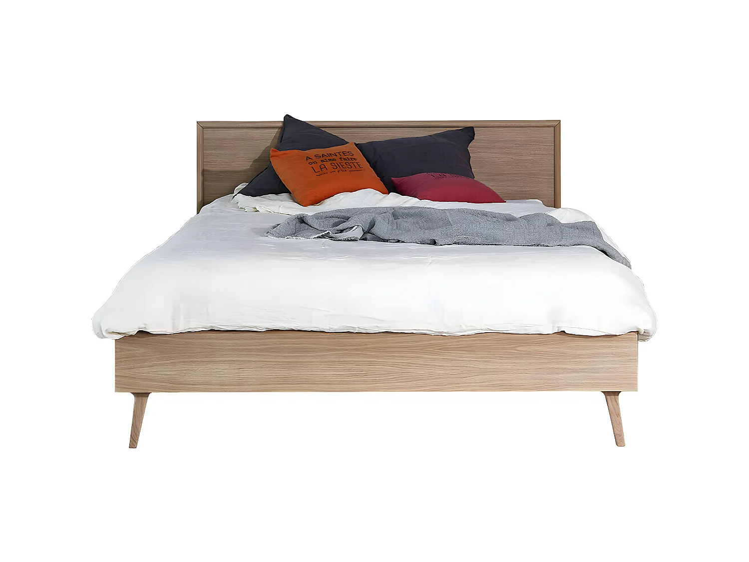 Pack lit avec matelas 140x200 cm bois massif bois HOLDA