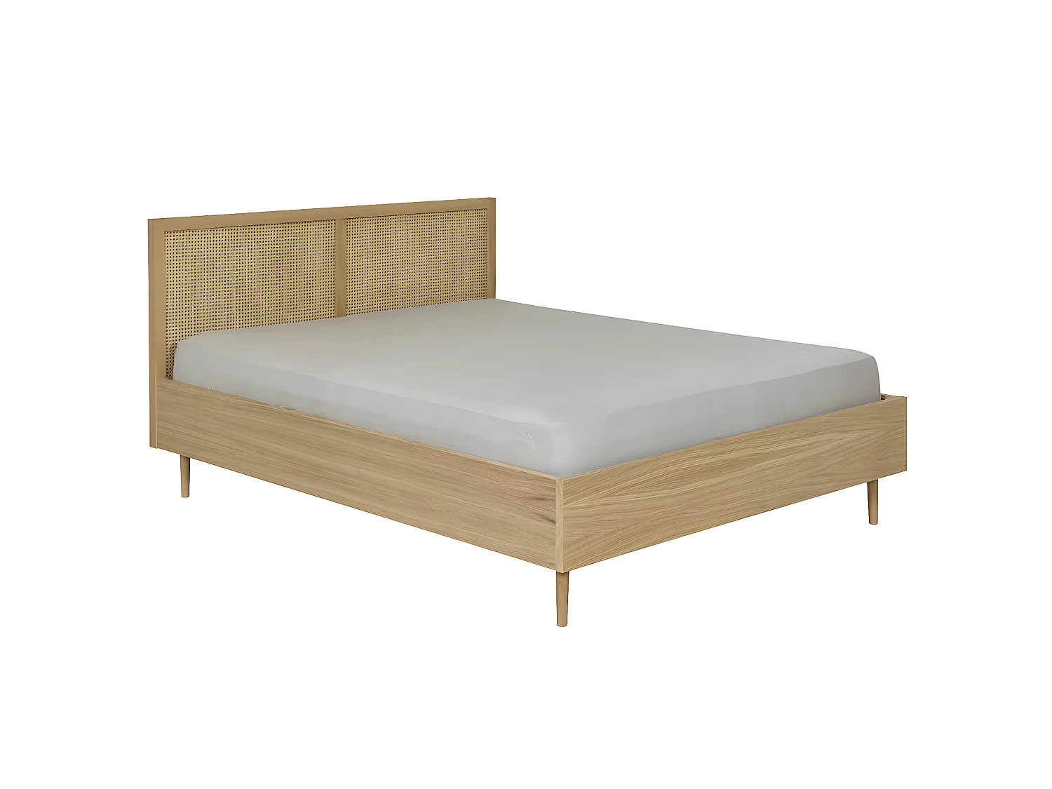 Lit en cannage Stella   Bois naturel 160x200 cm