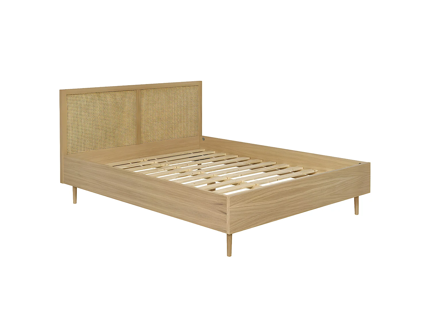 Lit en cannage Stella   Bois naturel 160x200 cm